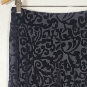 Vintage Jones New York Burnout Velvet Skirt Size L Black Witchy Whimsigoth Vamp